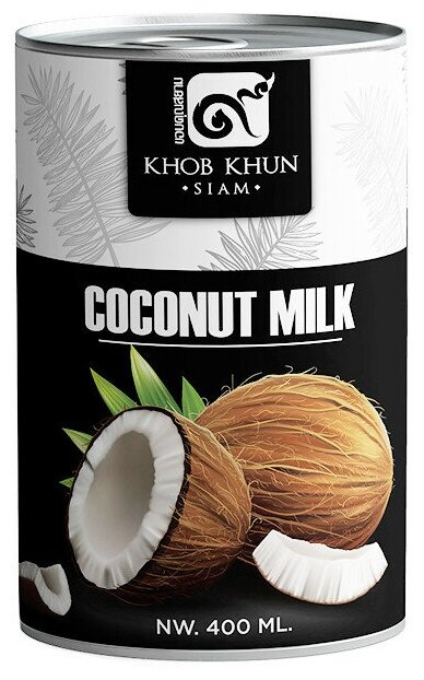 Кокосовое молоко жирность 17-19% KHOB KHUN Siam 400 мл.