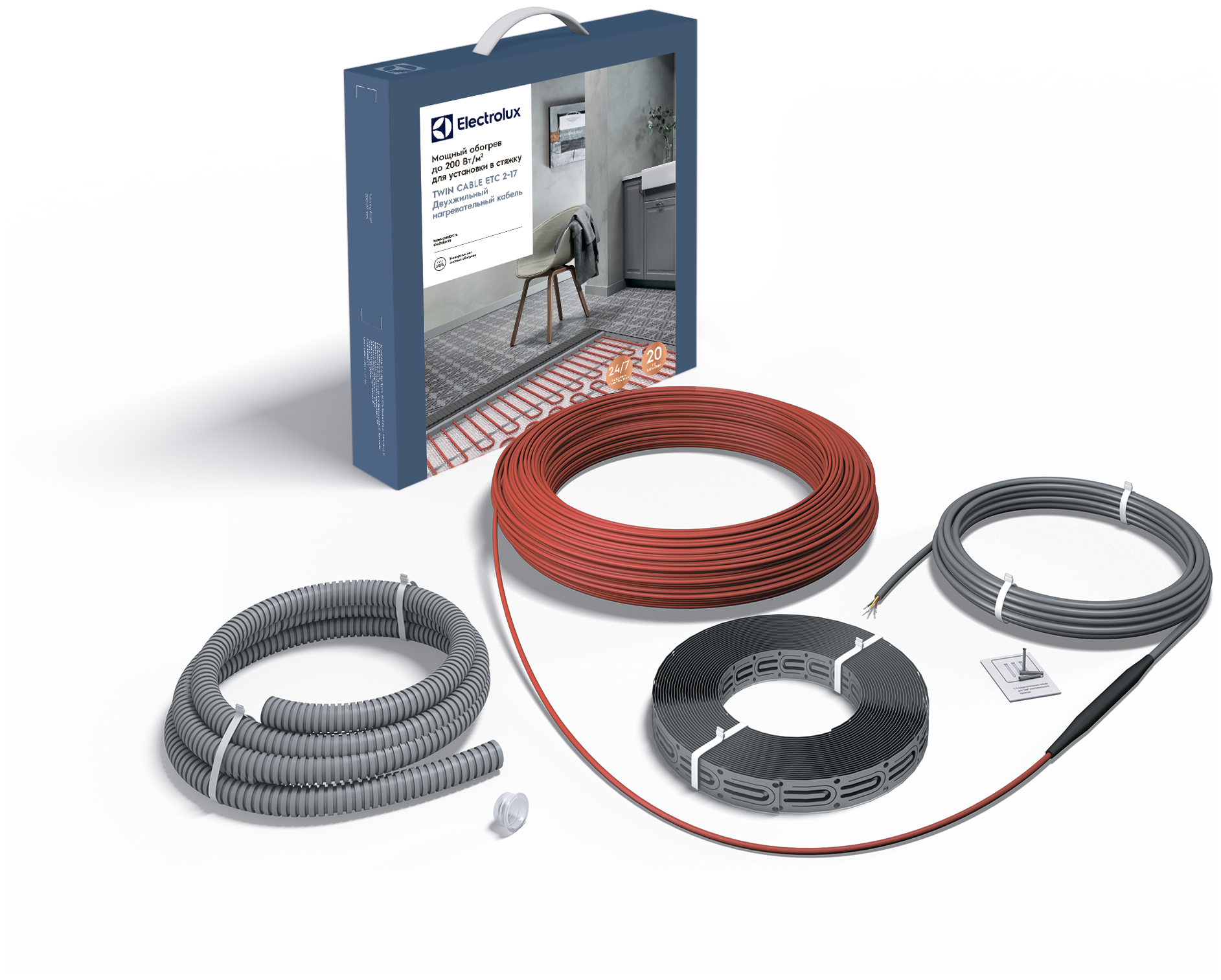 Греющий кабель, Electrolux, ETC 2-17 TWIN CABLE, 16.7 м2, длина кабеля 117.7 м - фотография № 2