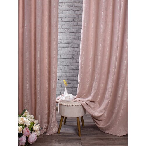 Штора 1 штука 200х270 см Solis Home Мрамор Пудровый блэкаут занавеска для гостиной, спальни, кухни