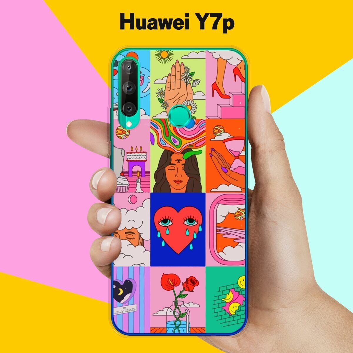 Силиконовый чехол на Huawei Y7p Узор 5 / для Хуавей У7п