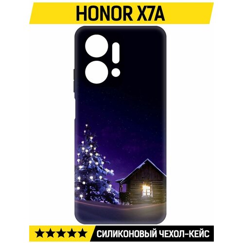 Чехол-накладка Krutoff Soft Case Зимний домик для Honor X7a черный чехол накладка krutoff soft case зимний домик для honor x8 5g черный