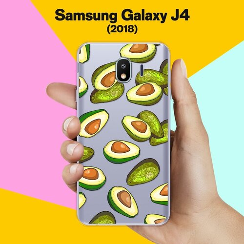 Силиконовый чехол на Samsung Galaxy J4 (2018) Зеленые авокадо / для Самсунг Галакси Джей 4 2018