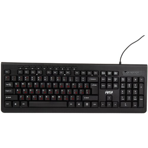 Клавиатура Hiper OK-2000 black USB проводная117кл кабель 15м мультимедиа 94500₽