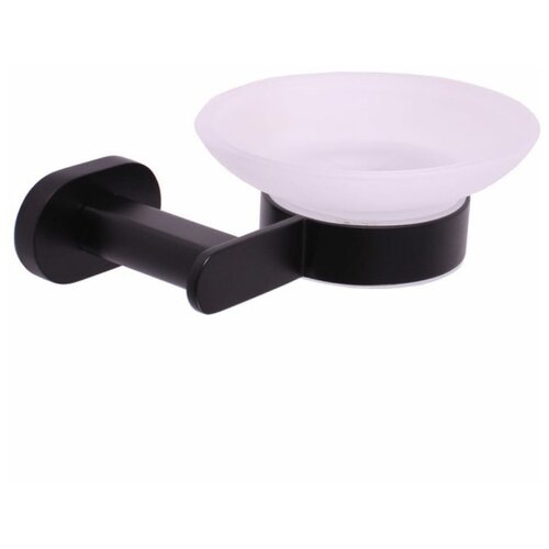 Мыльница стеклянная с настенным держателем, чёрный матовый, RAV-SLEZAK, YUA0300CMAT