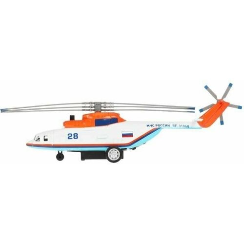 Вертолет металлический ТехноПарк МЧС 20см свет, звук COPTER-20SLRES-WH