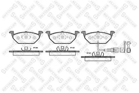 Колодки торм. Дисковые п. vw golf iv, skoda oct, 644021BSX STELLOX 644 021B-SX