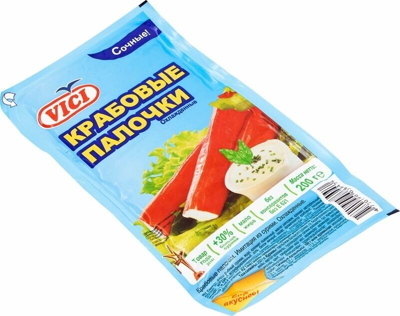 Крабовые палочки охлаждённые Vici из сурими сочные