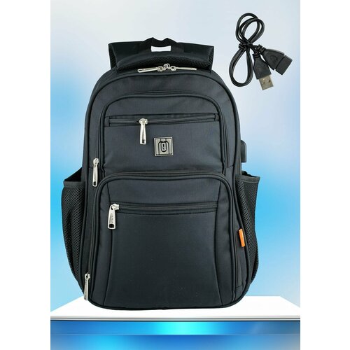 Рюкзак школьный для старших классов. Черный, модной с USB