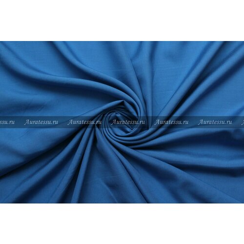 Ткань Шелк костюмный тёмный лазорево-синий, ш140см, 0,5 м