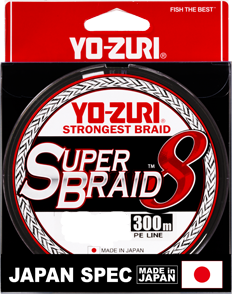 Duel/Yo-zuri, Шнур PE Superbraid 8, 300м, #1.2, 5Color, 12.0кг, 0.19мм