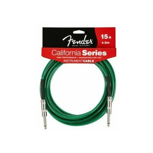 FENDER 15' OR INST CABLE SFG инструментальный кабель, зеленый, 15'