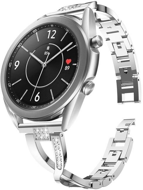 Металлический ремешок для часов 20 мм Samsung Galaxy Watch 4 5 6 40 42 43 44 45 46 47 mm Amazfit серебристый