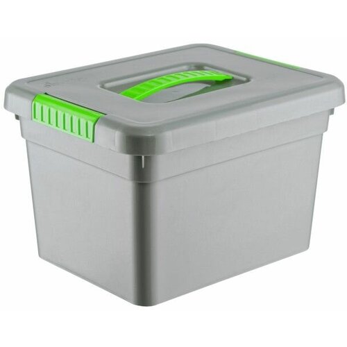 Ящик для хранения GIY с ручкой 5л серый/салатовый FB7030-14