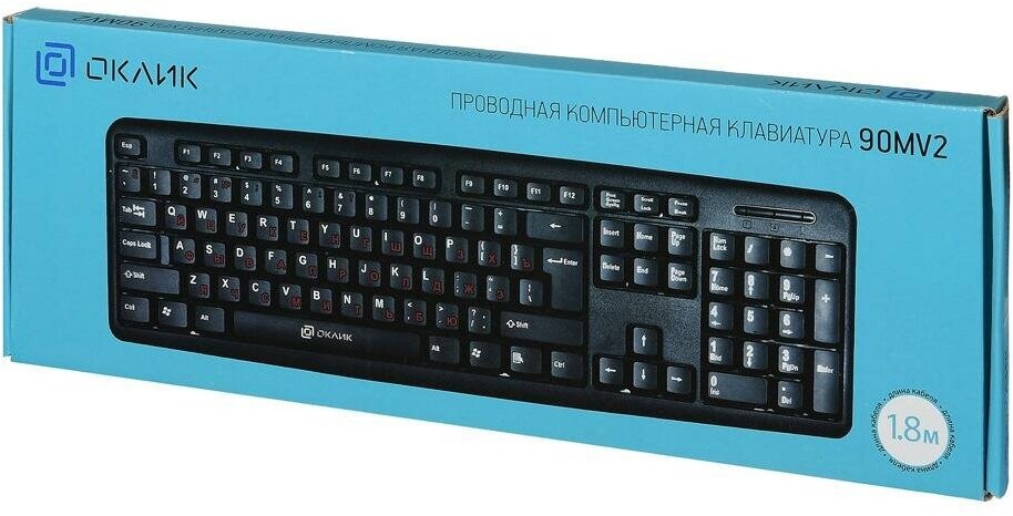 Клавиатура OKLICK 180V2, USB, черный [180m v2] - фото №14