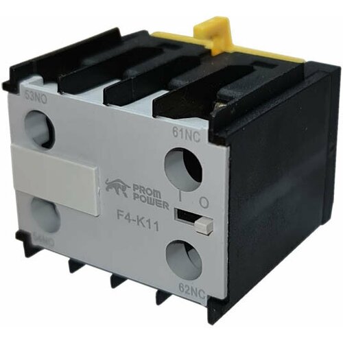 Блок вспомогательных контактов Prompower фронтального монтажа F4-K11 для миниконтактора серии JLC1-K, 1НО+1НЗ