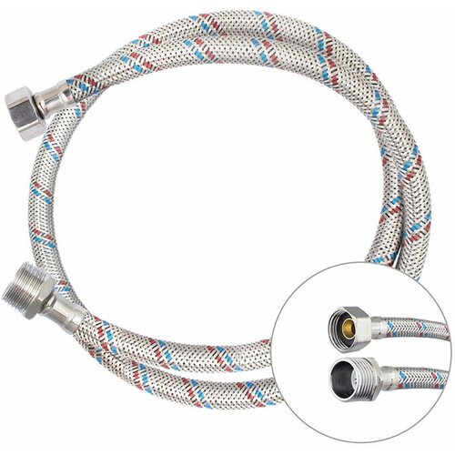 Клип 1327 Подводка гибкая д/воды, гайка из нерж. стали, 1/2