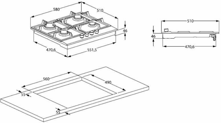 Газовая варочная панель Beko HIAW 64225 SCR, бежевый - фото №4