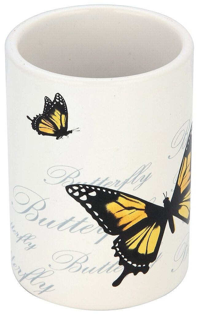 фото Стакан для зубных щеток Рыжий кот Бабочки TU-FLY 002790