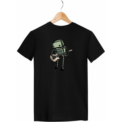 Футболка Робот Гитара, размер S, черный