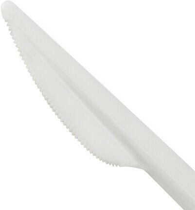Нож одноразовый пластиковый 165 мм, белый, комплект 100 шт., - фотография № 4