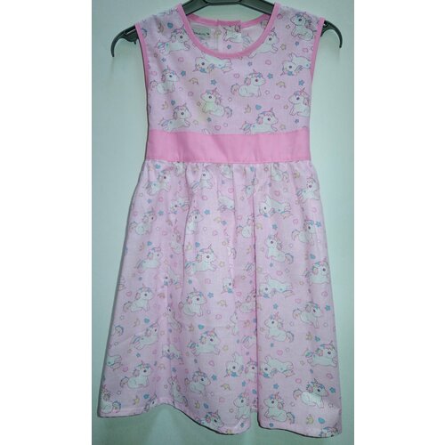 Платье Demavi, хлопок, размер 104, белый, розовый