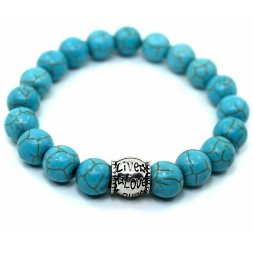 фото Handinsilver ( посеребриручку ) браслет из глянцевой светло-синей бирюзы 10мм