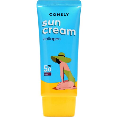 Солнцезащитный крем Consly с морским коллагеном SPF 50+/PA+++, 50 мл (1шт)