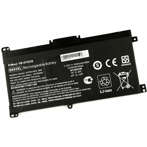 Аккумулятор для ноутбука HP 14-BA (11.55V 3400mAh), 1 шт. аккумулятор для hp pavilion 14 ba bk03xl tpn w125