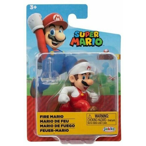 Фигурка Jakks Pacific с артикуляцией Super Mario - Огненный Марио 6 cm