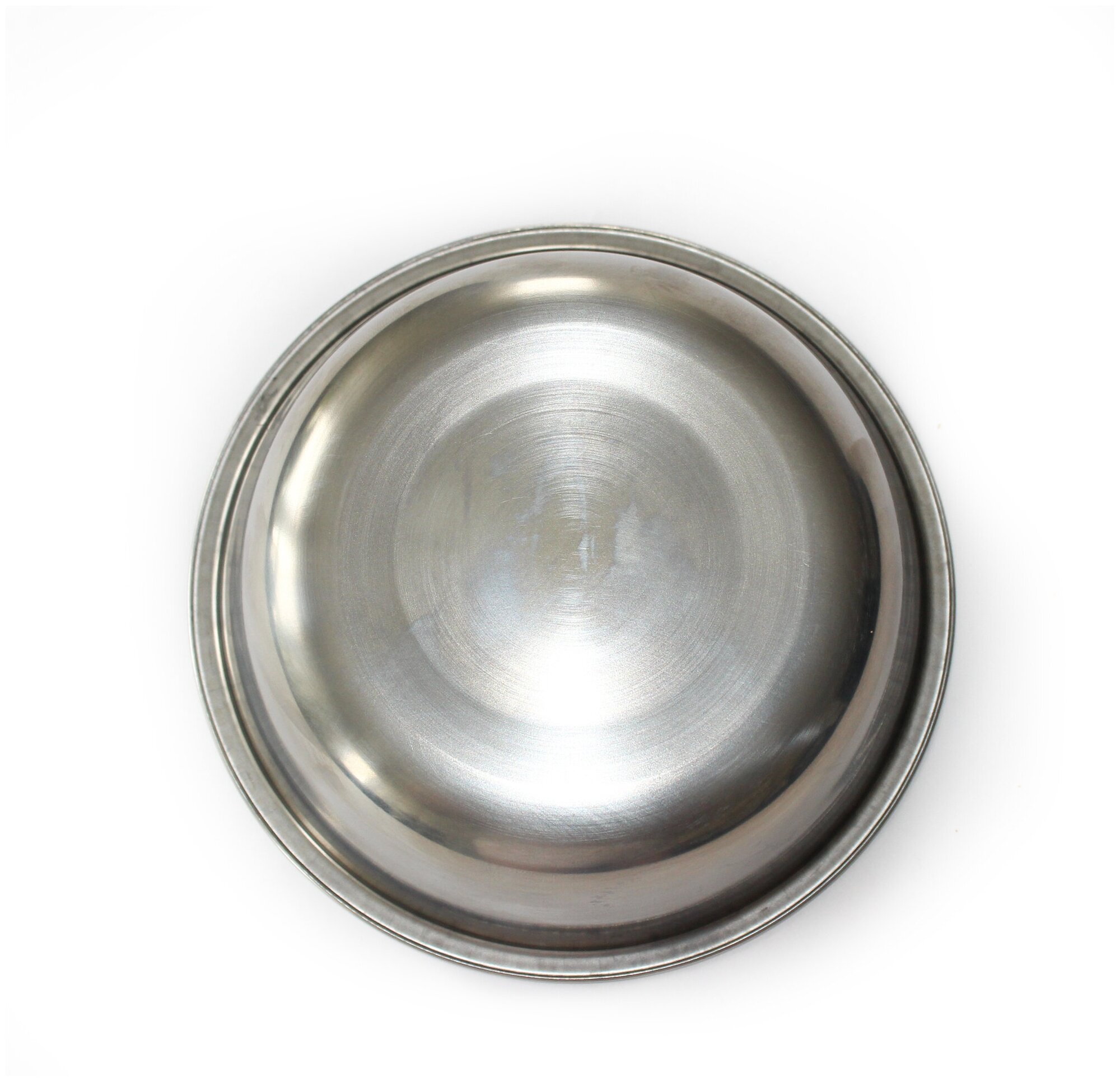 Миска металлическая для кошек собак и щенков средних пород, кормушка из нержавеющей стали без подставки, тарелка 400 мл из нержавейки, из металла - фотография № 6