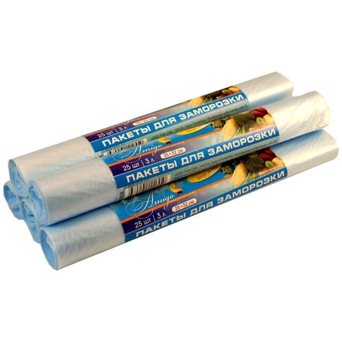 Пакет для заморозки БИО ПНД 18мкм 25х32см 3 л 25 штрул 2 шт 273₽