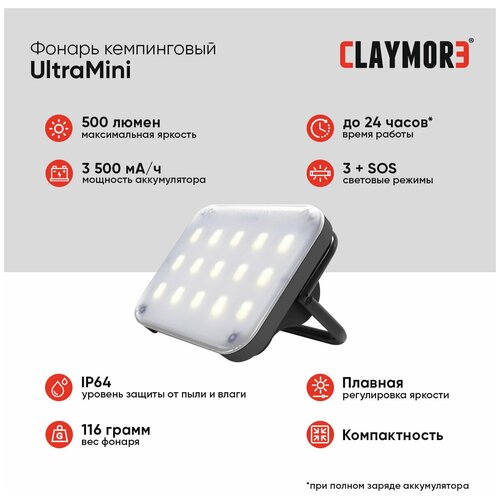 Фонарь кемпинговый CLAYMORE UltraMini цв. Dark Gray фонарь кемпинговый claymore ultra 3 0 x цв black