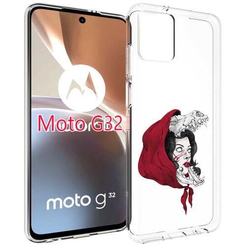 Чехол MyPads Красная шапочка и волк женский для Motorola Moto G32 задняя-панель-накладка-бампер