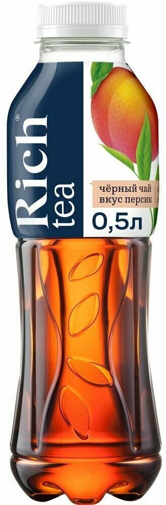 Чай Rich Tea холодный черный персик, 500мл, 10 шт