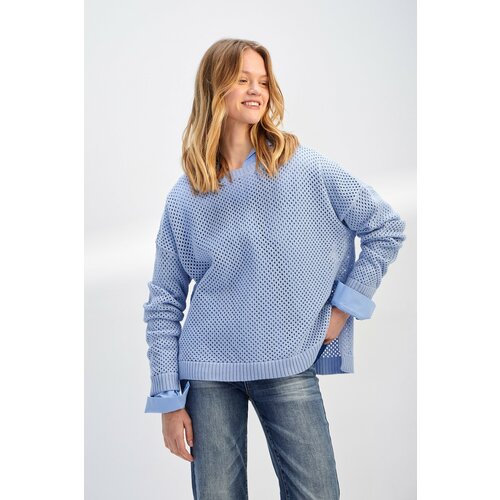 фото Свитер из кружева кроше, 9823119031, голубой, one size nerolab