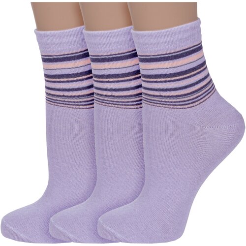 Носки Альтаир, 3 пары, размер 23, фиолетовый носки альтаир 3 пары размер 23 синий