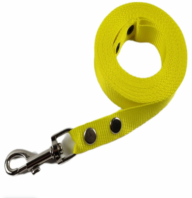 Поводок нейлоновый для собак 1.2 м х 20 мм (Желтый) - фотография № 1