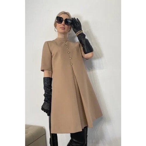 фото Платье-футляр luisa wang, креп, в классическом стиле, трапециевидный силуэт, мини, подкладка, размер s, бордовый