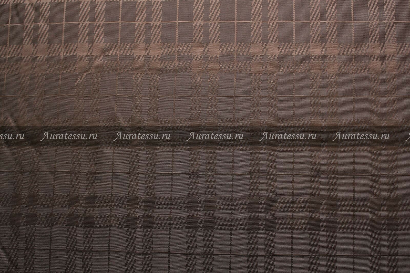 Ткань Жаккард подкладочный Taffeta коричневая в клетку ш145см 05 м