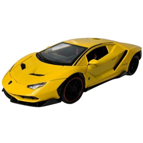 Модель автомобиля Lamborghini Aventador, 1:23, цвет желтый лимузин ламборджини ламборгини lamborghini aventador свет фар звуки сирены инерция открываются двери модель металл