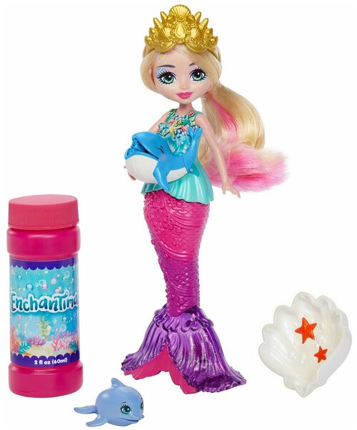 Кукла Mattel Enchantimals, Русалочка с волшебными пузырьками (HFT24)