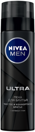 Пена для бритья Nivea MEN Ultra с активным углем, 200 мл