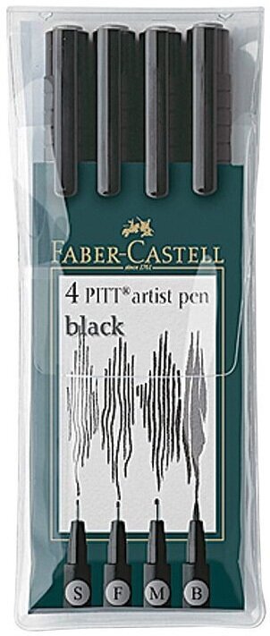 Капиллярные ручки Faber-Castell PITT® ARTIST PEN черный 4 шт. - фото №9