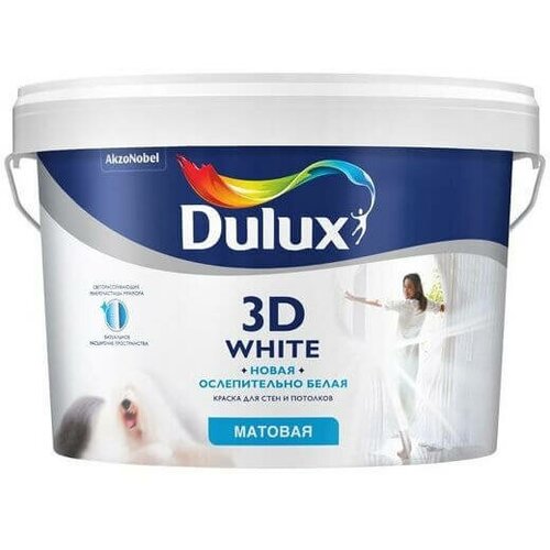 Краска для стен и потолков dulux Зd 2,5л ослепительно белая