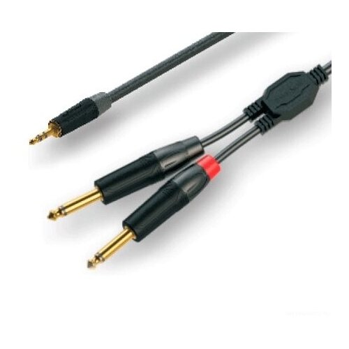 кабель аудио 1xmini jack 2xjack roxtone gptc100 1 5 1 5m ROXTONE GPTC100/2 Аудио-кабель, 5,5mm, 3,5mm stereo Jack -2x6,3mm mono Jack, 2 м