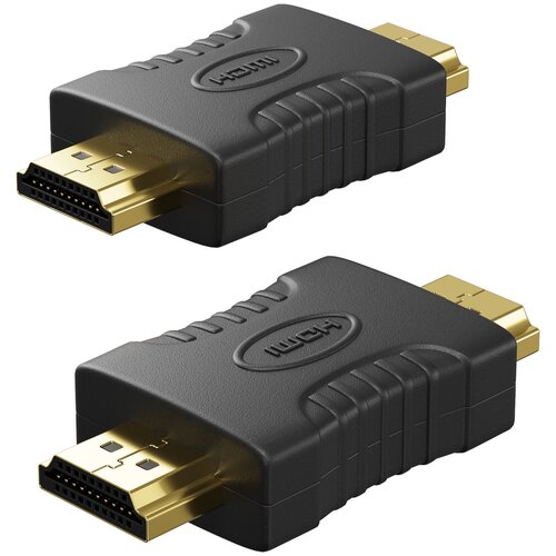 Соединитель адаптер переходник HDMI (M) - HDMI (M) GSMIN AH1 (Черный) переходник адаптер gsmin b5 hdmi m vga f конвертер для монитора видеокарты проектора 5шт черный