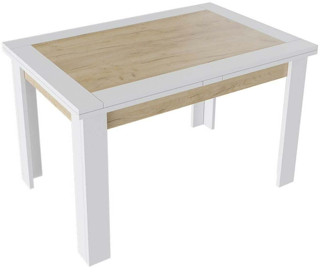 Кухонный стол раздвижной ТриЯ Хьюстон тип 4, 120(230)х73,9х79 см, цвет белый, дуб крафт золотой