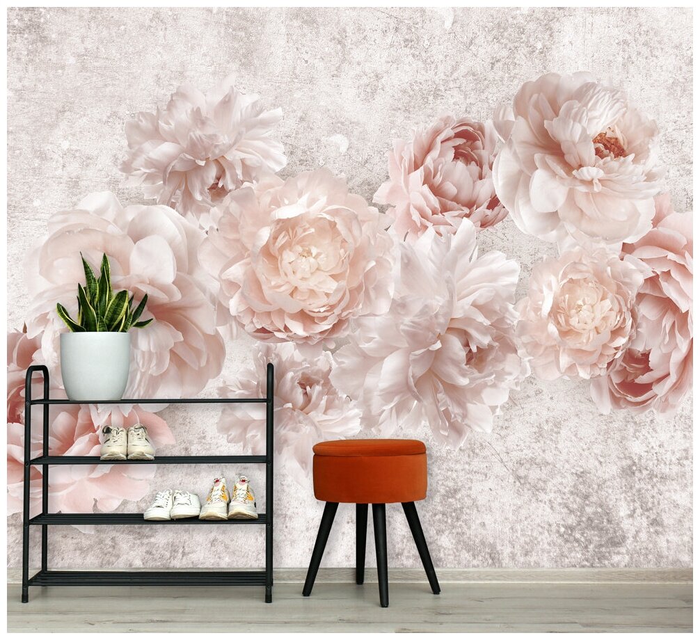 Фотообои на стену флизелиновые 3d Цветы Цветы Пионы 300x270 см Barton Wallpapers F008