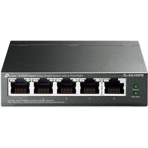 коммутатор управляемый tp link tl sg3428x 24x10 100 1000 мбит с rj45 4xsfp l2 Коммутатор TP-Link TL-SG105PE управляемый