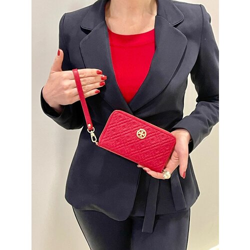 фото Кошелек narvin, натуральная кожа, на молнии, отделение для карт, потайной карман, подарочная упаковка, красный